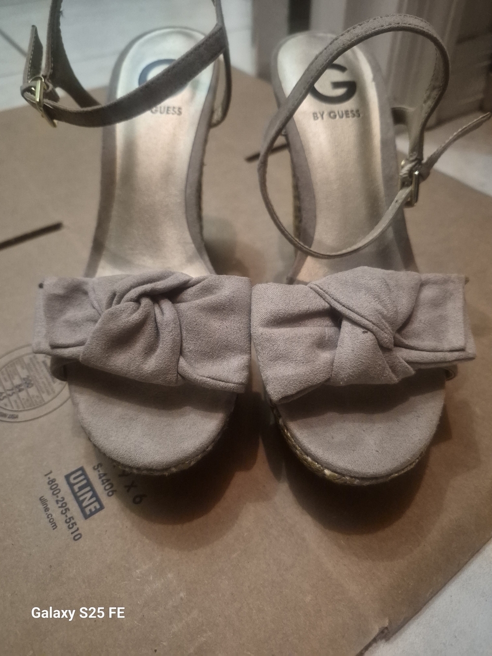 G by GUESS Taupe Knot Front Ankle-Strap Sandals - Women